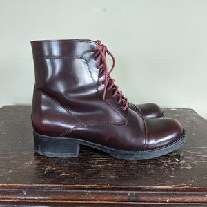 David Tyler Burgundy Leather Lace Up Boot